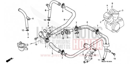 WATER PIPE (VT1100CS/CT) VT1100CS de 1995